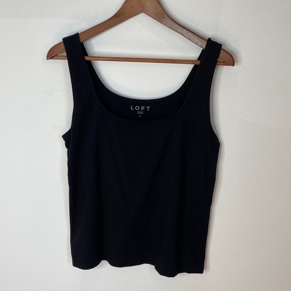 Loft Black Tank Top Size Large - Picture 2 of 4